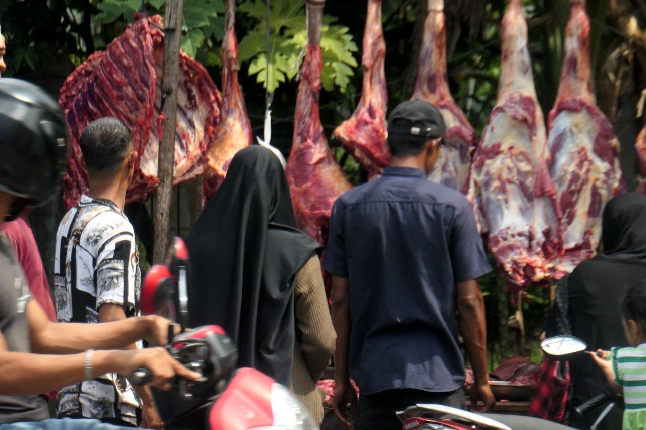 Penjual daging meugang di Banda Aceh